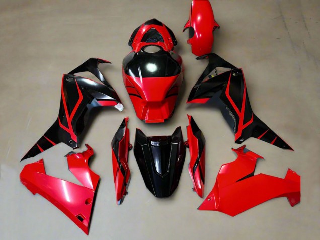 2019-2020 Red Glossy Black Stripe Honda CBR650R Motorcycle Fairings UK Stores