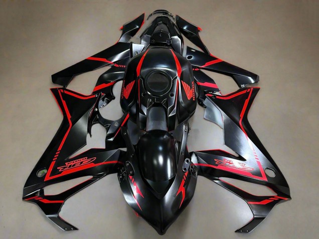 2019-2020 Glossy Black Red Stripe Honda CBR650R Motorcycle Fairings UK Stores