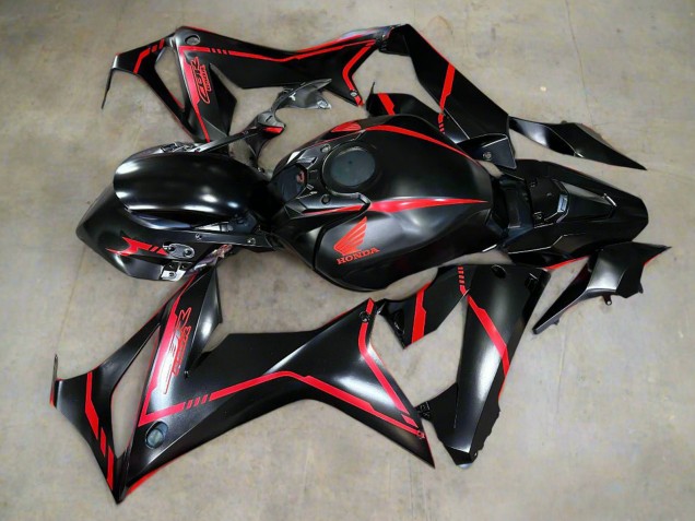 2021-2023 Glossy Black Red Stripe Honda CBR650R Motorcycle Fairings UK Stores