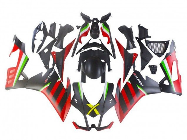 2016-2020 Matte Black Red Green Stripe Aprilia RSV4 1000 Motorcycle Fairings UK Stores