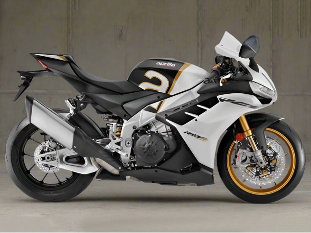 2021-2024 White Black Gold Aprilia RSV4 1100 Motorcycle Fairings UK Stores