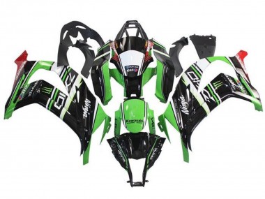 2011-2015 Green Black White Red Stripe Monster Kawasaki ZX10R Motorcycle Fairings UK Stores