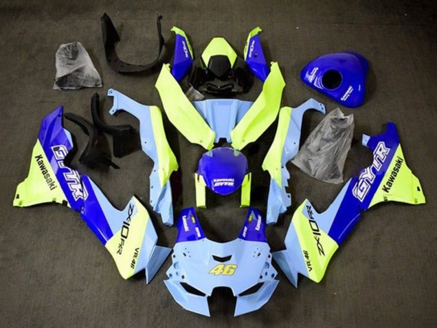 2021-2025 Blue Yellow GYTR 46 Kawasaki ZX10R Motorcycle Fairings UK Stores