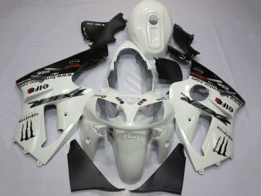 2000-2001 Pearl White Black Elf Monster Energy Kawasaki ZX12R Motorcycle Fairings UK Stores