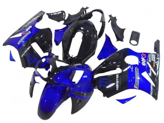 2002-2006 Blue Glossy Black Elf Bridgestone Monster Kawasaki ZX12R Motorcycle Fairings UK Stores