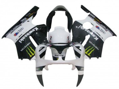 2002-2006 White Black Yellow Monster Kawasaki ZX12R Motorcycle Fairings UK Stores