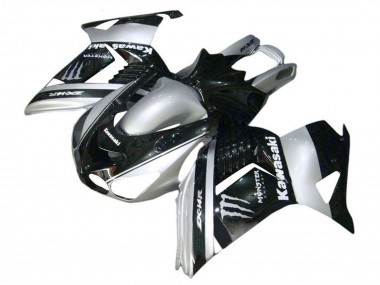 2006-2011 Silver Black Monster Kawasaki ZX14R ZZR1400 Motorcycle Fairings UK Stores