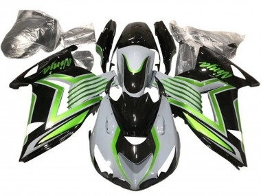2012-2024 White Green Glossy Black Kawasaki ZX14R ZZR1400 Motorcycle Fairings UK Stores