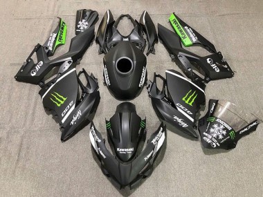 2018-2024 Matte Black White Green Monster Snow Kawasaki Ninja 400 Motorcycle Fairings UK Stores