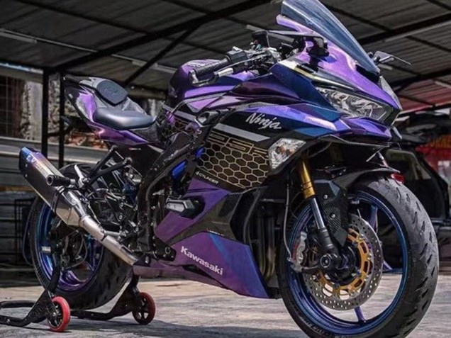 2019-2025 Purple Blue Gold Gradient Honeycomb Kawasaki ZX25R ZX-25R Motorcycle Fairings UK Stores