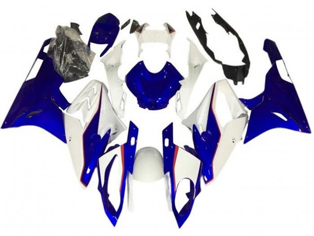 2017-2018 White Blue Red Pinstripe BMW S1000RR Motorcycle Fairings UK Stores