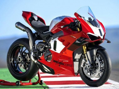 2022-2024 Silver White Red Corse Ducati Panigale V4 V4S Motorcycle Fairings UK Stores