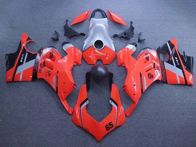 2020-2021 Silver Red Matte Black Stripe 65 Ducati Panigale V4 V4S Motorcycle Fairings UK Stores