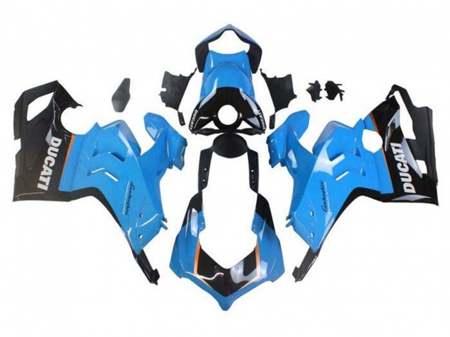 2020-2021 Light Blue Orange Glossy Black Ducati Panigale V4 V4S Motorcycle Fairings UK Stores