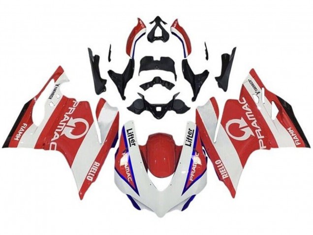 2015-2020 White Red Blue Pramac Ducati 959/1299 Motorcycle Fairings UK Stores