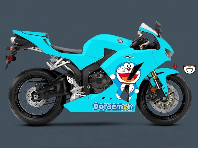 2013-2026 Light Blue Doraemon Honda CBR600RR Motorcycle Fairings UK Stores