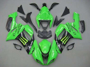 2007-2008 Green Black Monster Energy Kawasaki ZX6R Motorcycle Fairings UK Stores