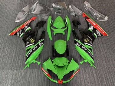 2009-2012 Green Glossy Black Red Yellow Monster Motocard Kawasaki ZX6R Motorcycle Fairings UK Stores