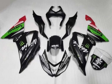 2013-2018 Matte Black Green Red White Monster Snow Kawasaki ZX6R Motorcycle Fairings UK Stores