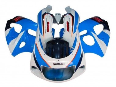 1996-2000 Blue White Red Suzuki GSXR 600 / GSXR 750 Motorcycle Fairings UK Stores