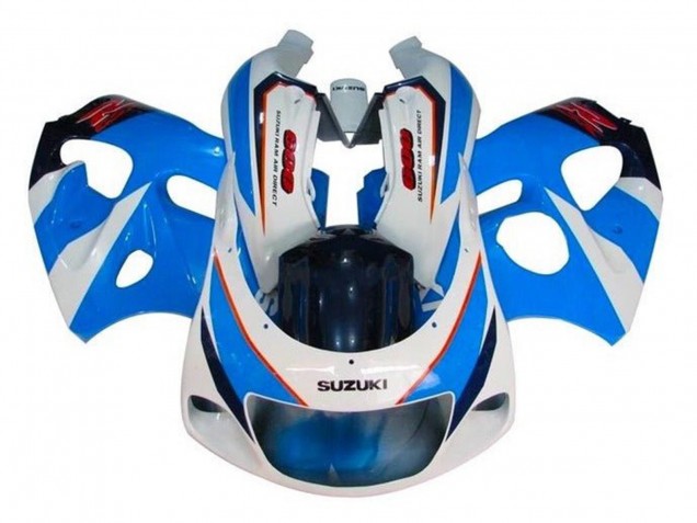 1996-2000 Blue White Red Suzuki GSXR 600 / GSXR 750 Motorcycle Fairings UK Stores