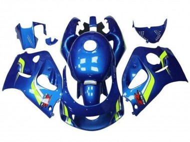 1996-2000 Blue Yellow White Suzuki GSXR 600 / GSXR 750 Motorcycle Fairings UK Stores