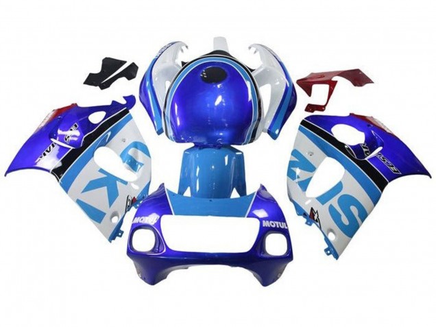 1996-2000 White Blue Stripe Suzuki GSXR 600 / GSXR 750 Motorcycle Fairings UK Stores