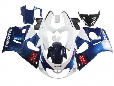1996-2000 White Blue Red Suzuki GSXR 600 / GSXR 750 Motorcycle Fairings UK Stores