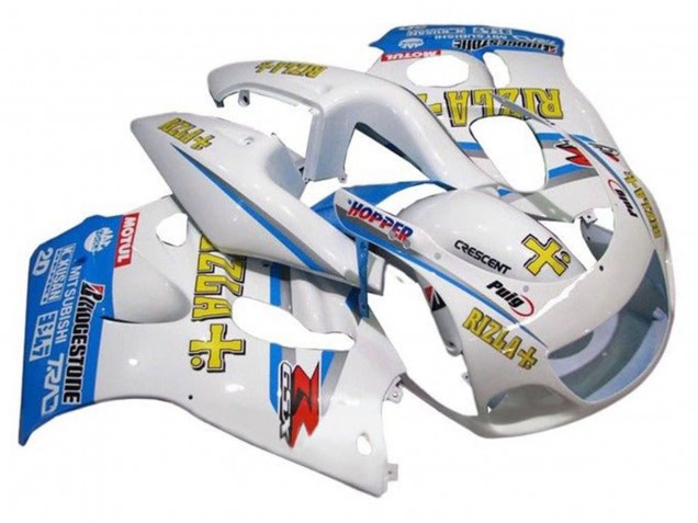 1996-2000 White Blue Yellow Rizla Suzuki GSXR 600 / GSXR 750 Motorcycle Fairings UK Stores