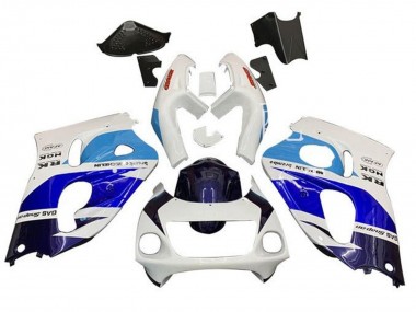 1996-2000 White Triple Blue Suzuki GSXR 600 / GSXR 750 Motorcycle Fairings UK Stores