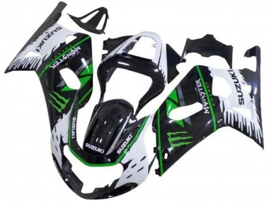2001-2003 White Black Green Monster Suzuki GSXR 600 / GSXR 750 Motorcycle Fairings UK Stores