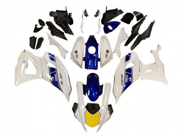 2021-2024 White Yellow Blue Stripe Yamaha YZF R7 Motorcycle Fairings UK Stores