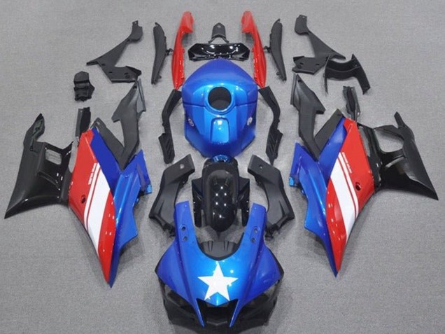 2019-2021 Blue Red White Star Yamaha YZF R3/R25 Motorcycle Fairings UK Stores