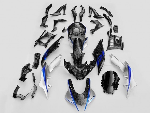 2019-2021 White Blue Black Forged Carbon Fiber Style Yamaha YZF R3/R25 Motorcycle Fairings UK Stores