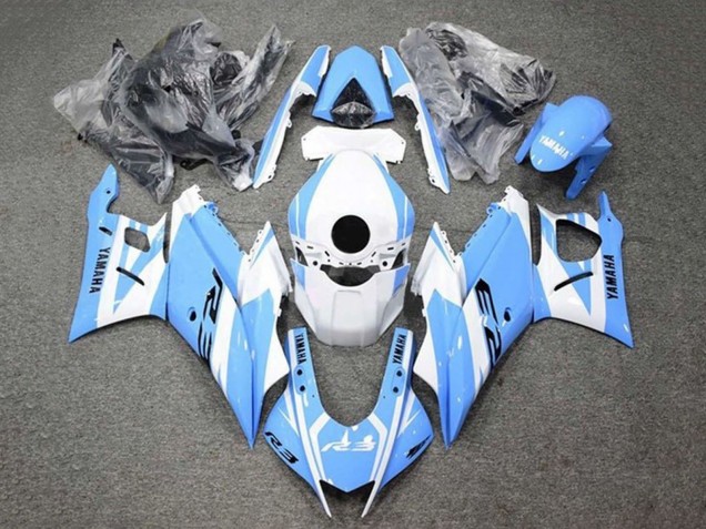2019-2021 White Light Blue Yamaha YZF R3/R25 Motorcycle Fairings UK Stores