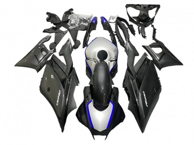 2022-2024 Silver Blue Black Carbon Fiber Style Yamaha YZF R3/R25 Motorcycle Fairings UK Stores