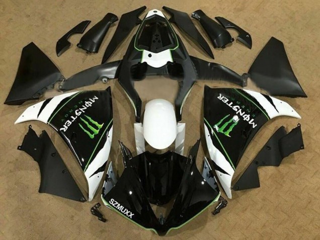 2009-2011 White Black Green Monster Energy Yamaha YZF 1000 R1 Motorcycle Fairings UK Stores