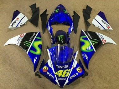 2012-2014 Blue White Black Green MoviStar Monster ENEOS Yamaha YZF 1000 R1 Motorcycle Fairings UK Stores