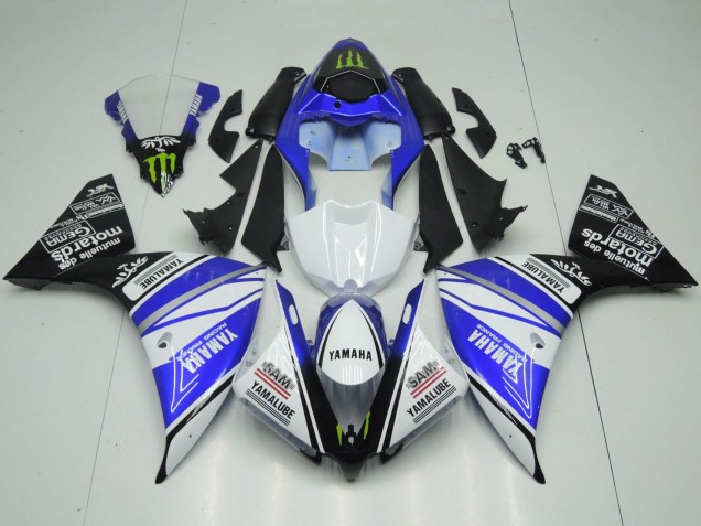 2012-2014 White Blue Black Green Monster Yamalube Yamaha YZF 1000 R1 Motorcycle Fairings UK Stores