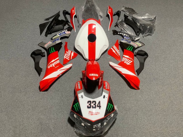 2015-2019 White Red Black Green Monster Milwaukee 334 Yamaha YZF 1000 R1 Motorcycle Fairings UK Stores