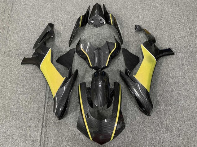 2020-2025 Faux Carbon Fiber Yellow Yamaha YZF 1000 R1 Motorcycle Fairings UK Stores
