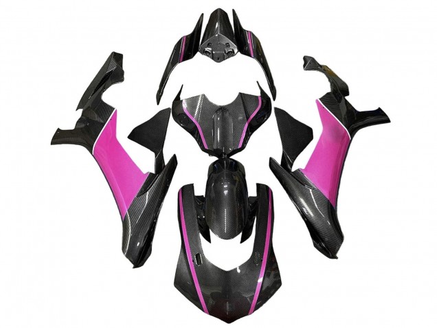 2020-2025 Faux Carbon Fiber Pink Yamaha YZF 1000 R1 Motorcycle Fairings UK Stores