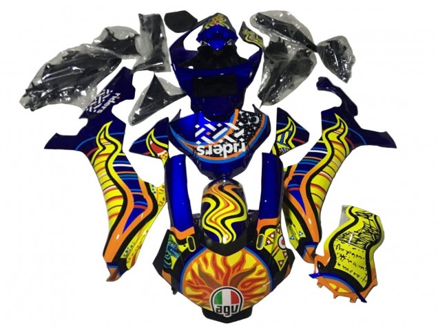 2020-2025 Blue Yellow Orange Tribal Sun Yamaha YZF 1000 R1 Motorcycle Fairings UK Stores