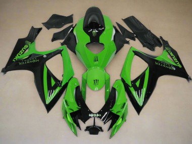 2006-2007 Green Black Monster Suzuki GSXR 600 / GSXR 750 Motorcycle Fairings UK Stores