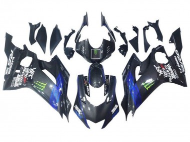 2017-2025 Blue Black Faux Carbon Fiber Green Monster Yamaha YZF R6 Motorcycle Fairings UK Stores