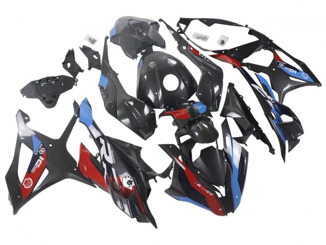 2023-2024 Blue Red Carbon Fiber BMW S1000RR Motorcycle Fairings UK Stores