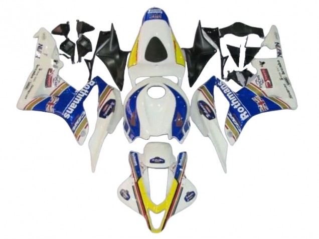2007-2008 White Blue Yellow Rothmans Honda CBR600RR Motorcycle Fairings UK Stores