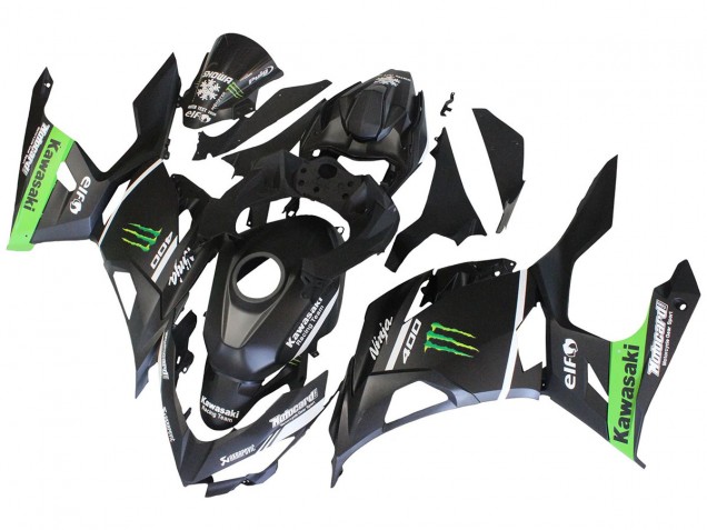 2018-2024 Matte Black Green Monster Showr Snow Kawasaki EX400 Motorcycle Fairings UK Stores
