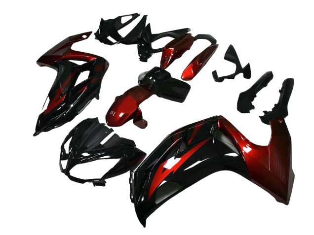 2012-2016 Red Glossy Black Kawasaki EX650 Motorcycle Fairings UK Stores