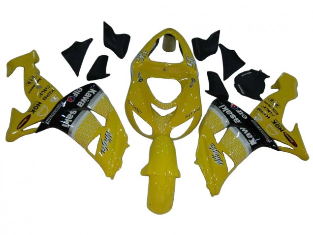 2006-2007 Yellow Silver Black Elf Kawasaki ZX10R Motorcycle Fairings UK Stores